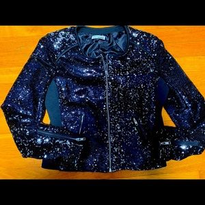 Womens sequined black jacket sz medium